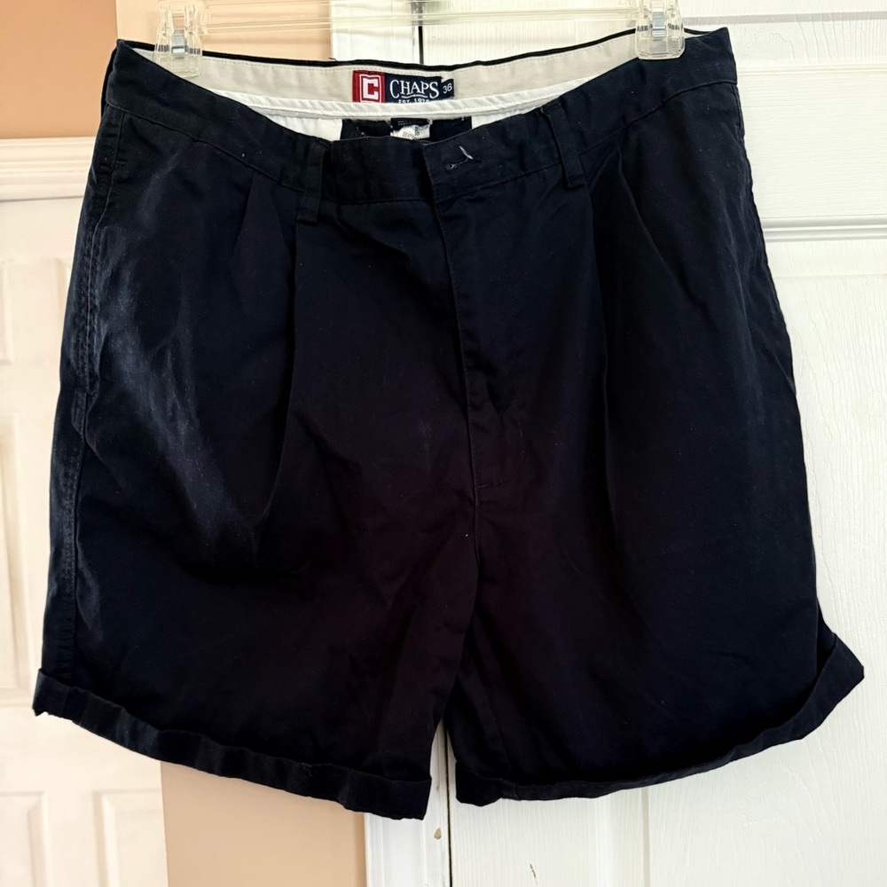 Chaps Men's Navy Flat Front Shorts